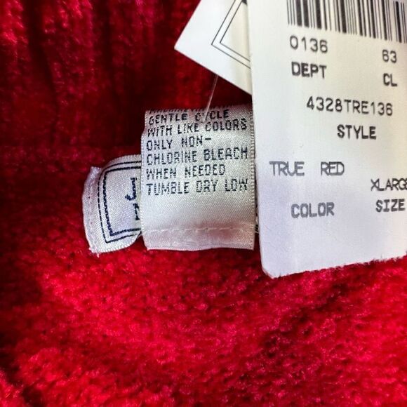 Jennifer Moore Women's Knit Mock Neck Quarter Zip Pullover Sweater Red Sz XL NWT - Picture 8 of 10